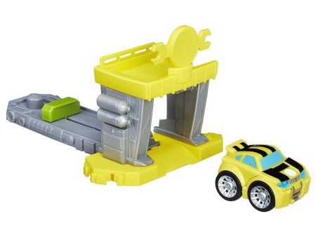 Playskool Heroes Transformers Rescue Bots Flip Racers Bumblebee Quick Launch Garage For Sale