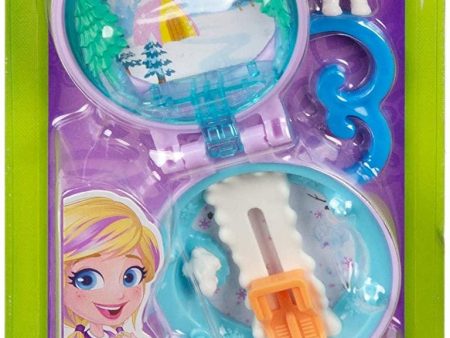 Polly Pocket Polly Snow Cabin Compact with Removable Snowmobile Online now