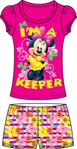 Toddler Girls Short Set Minnie Mouse  I m A Keeper   Pink 2T Sale